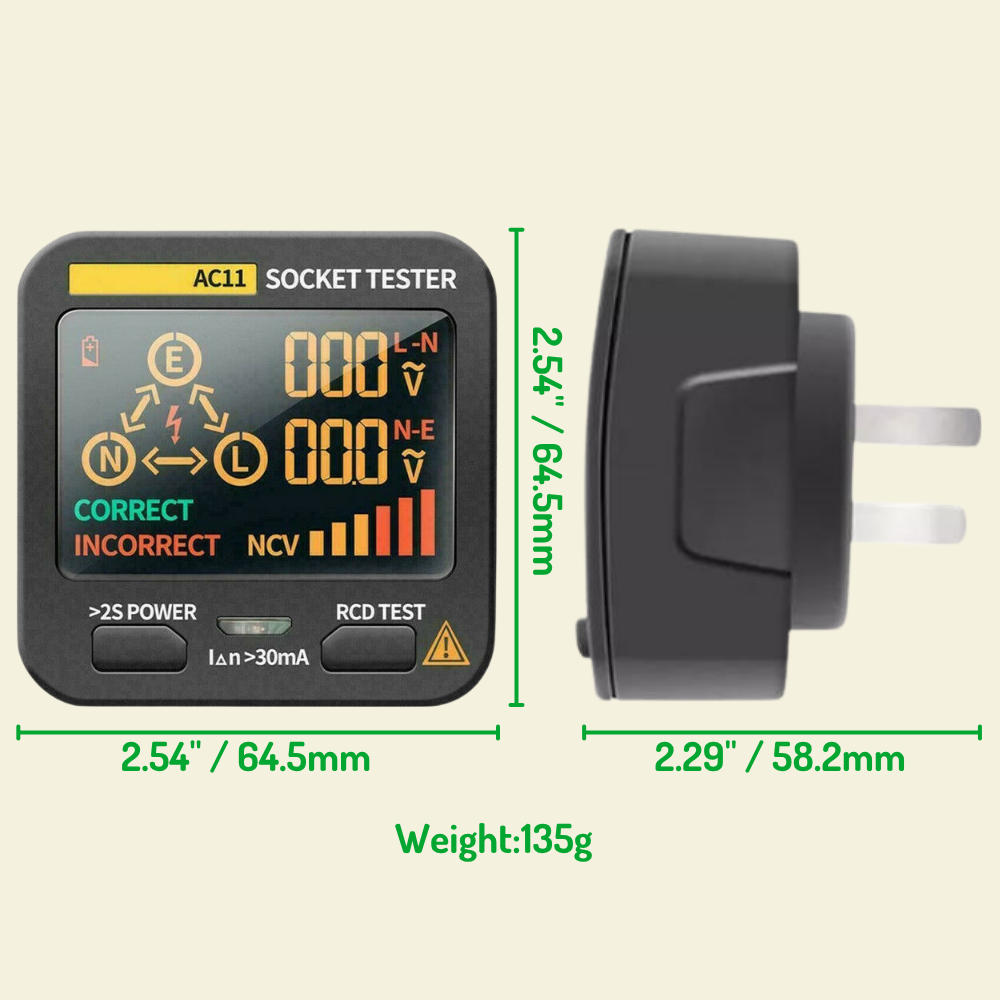 GroundTrust Socket Earth Tester – Check Polarity & Safety