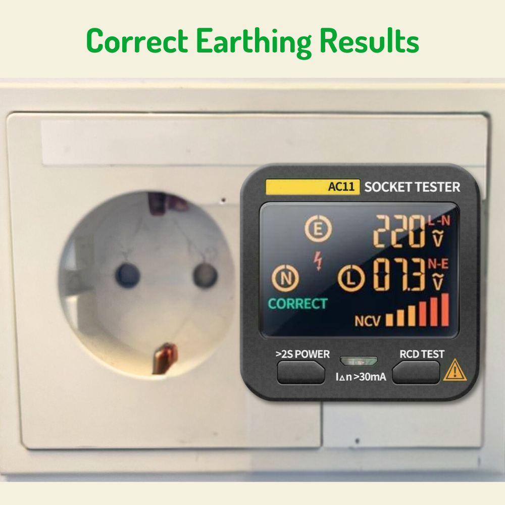 GroundTrust Socket Earth Tester – Check Polarity & Safety